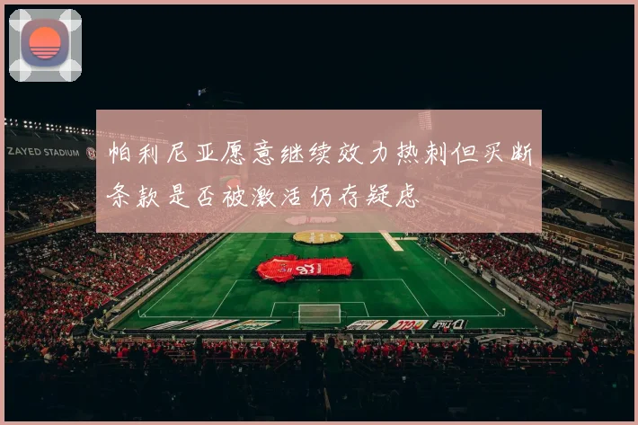 帕利尼亚愿意继续效力热刺但买断条款是否被激活仍存疑虑